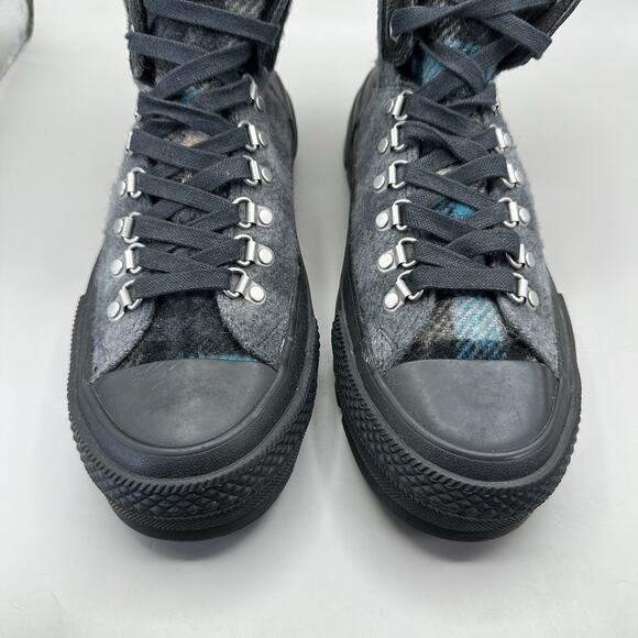Woolrich x Converse Men’s 9 US Chuck Taylor All Star Street Hiker Black Plaid - Picture 4 of 11